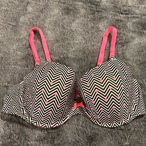 Victoria's Secret Chevron Pattern Bra with Pink Accents
